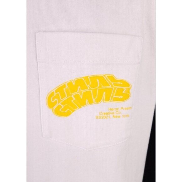 Heron Preston Pocket Style T-Shirt Size XS White Mens - Picture 3 of 16